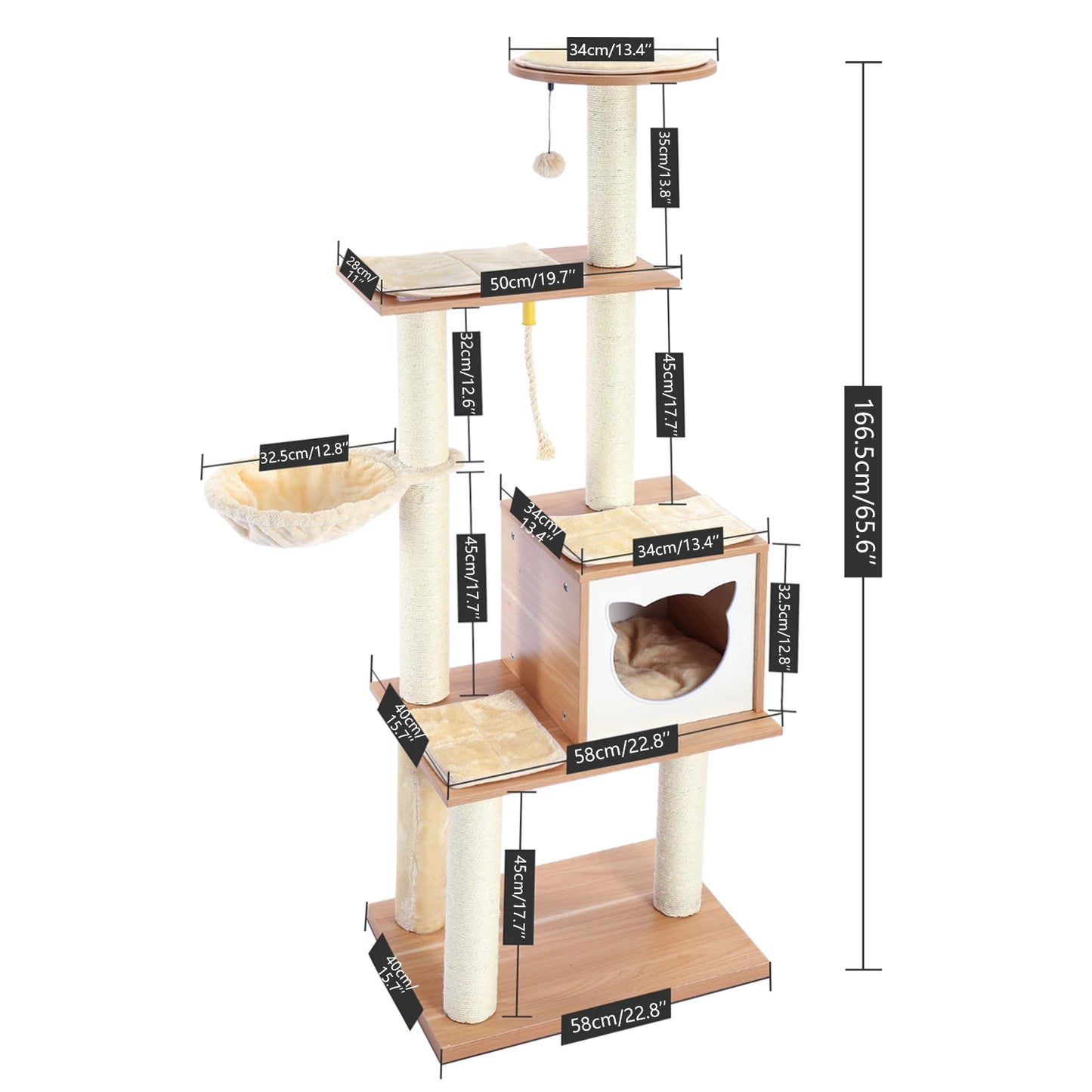 Multi-Level Stairs for Dog Cat Tree Condo Sisal Scratching Posts Bed
