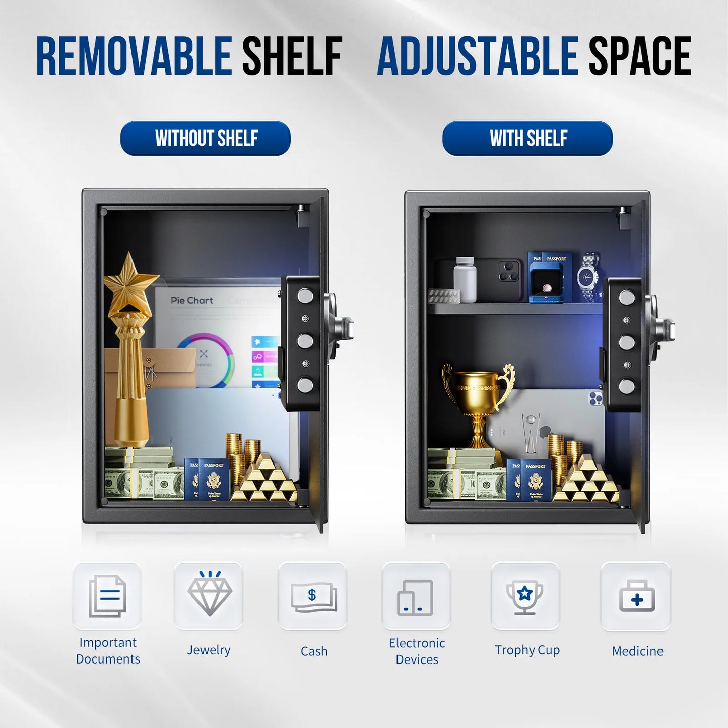 SF0605 19.69 Inch Fingerprint Locks Safe Large Capacity Deposit Box