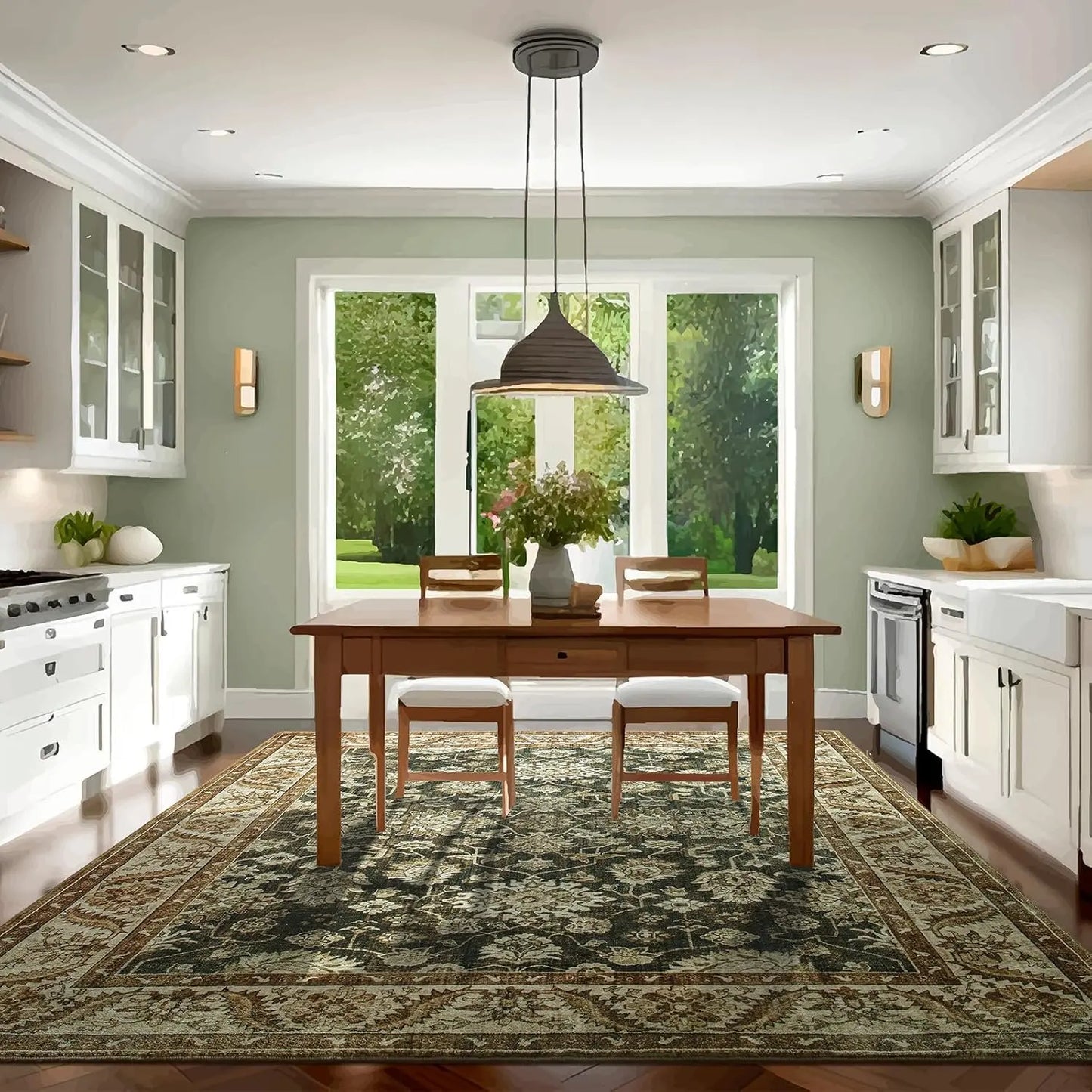 Faux Cashmere Vintage Soft Accent Area Rugs Machine Washable