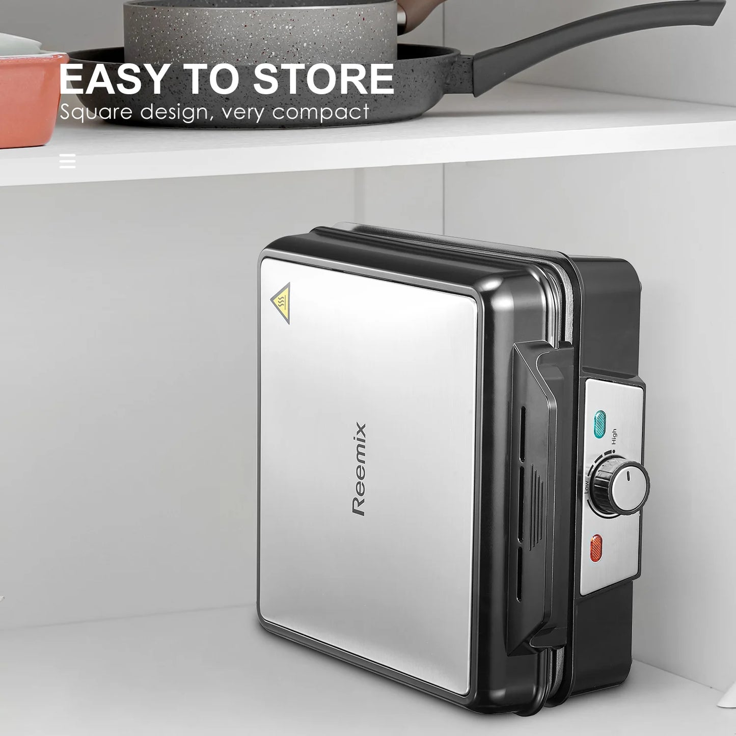 4-Slice Belgian Waffle Maker 3 Browning Levels Compact Design