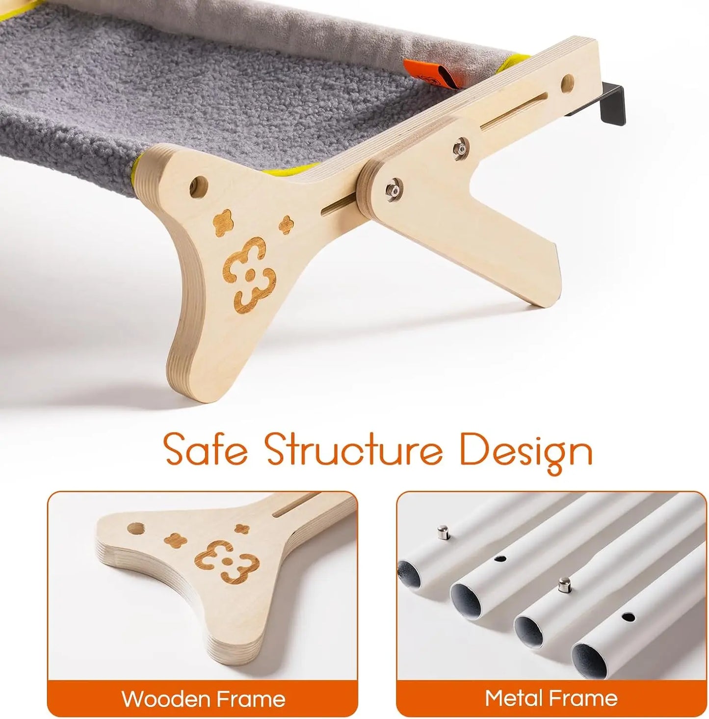 Window Perch Hammock Seat 2 in 1 Beige Cream Grey Pink Adjustable for Indoor Cats