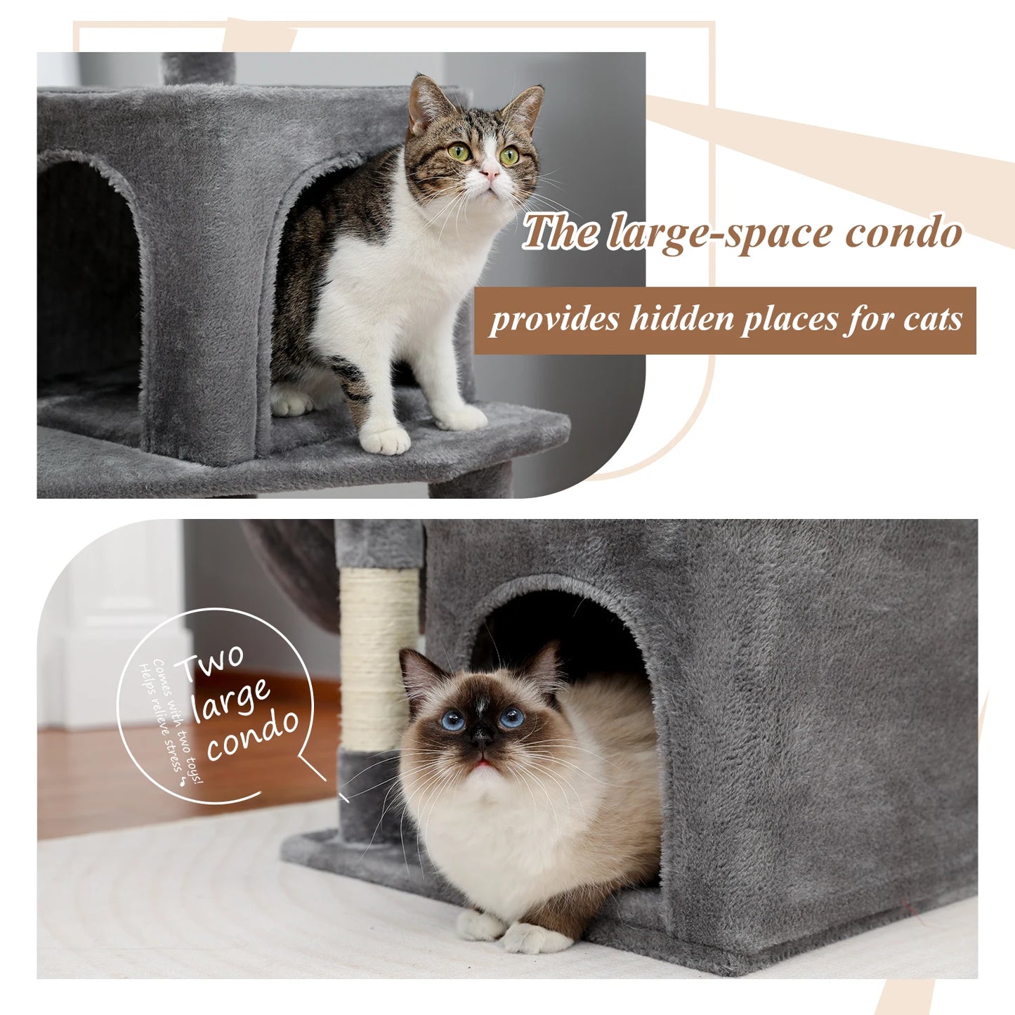 Cat Tree Scratching Post Climbing Tree w Hammock Bed XLg Perch w Ball