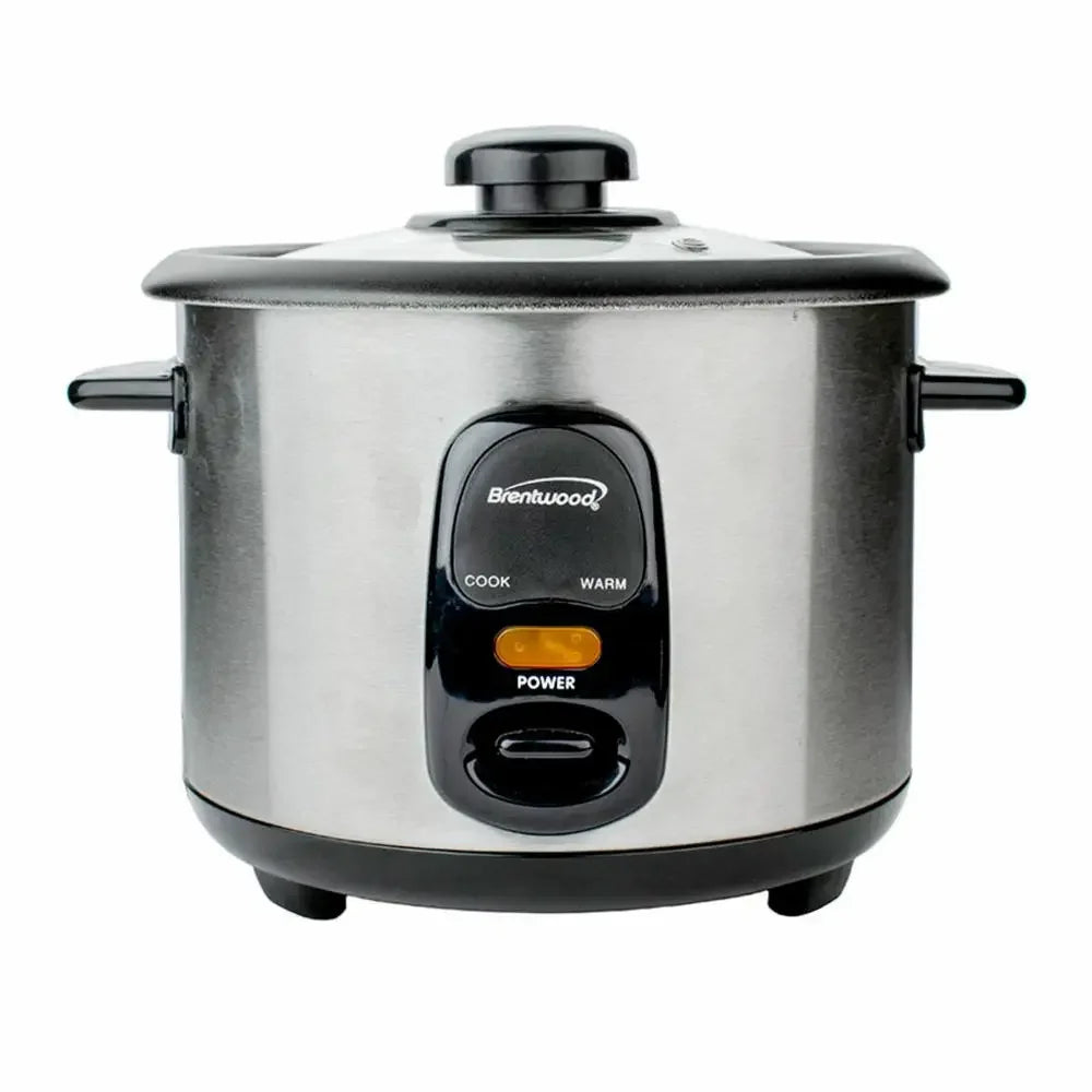 16-Cup Rice Cooker Steamer Non-Stick Pot Black Silver Automatic Warming 500W