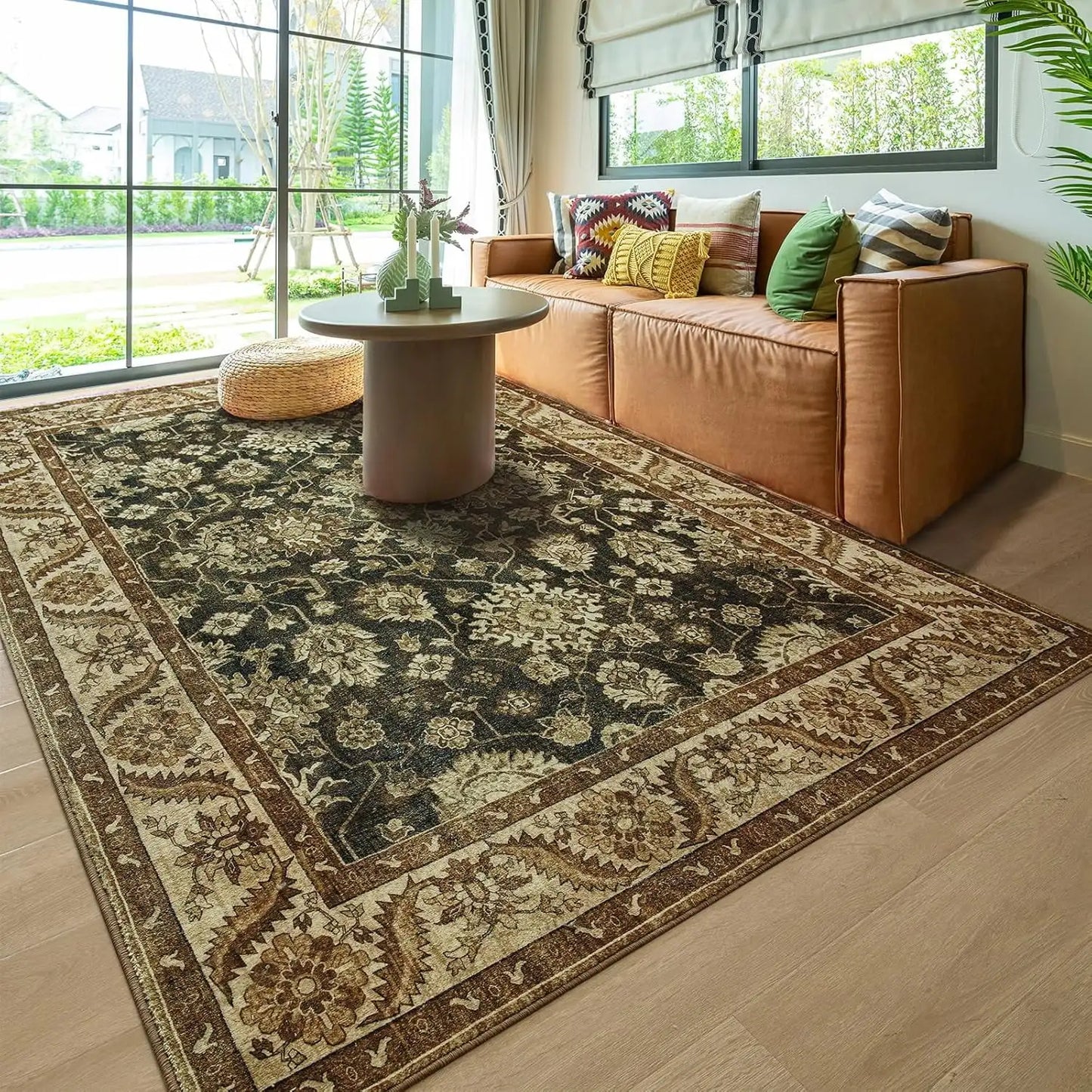 Faux Cashmere Vintage Soft Accent Area Rugs Machine Washable