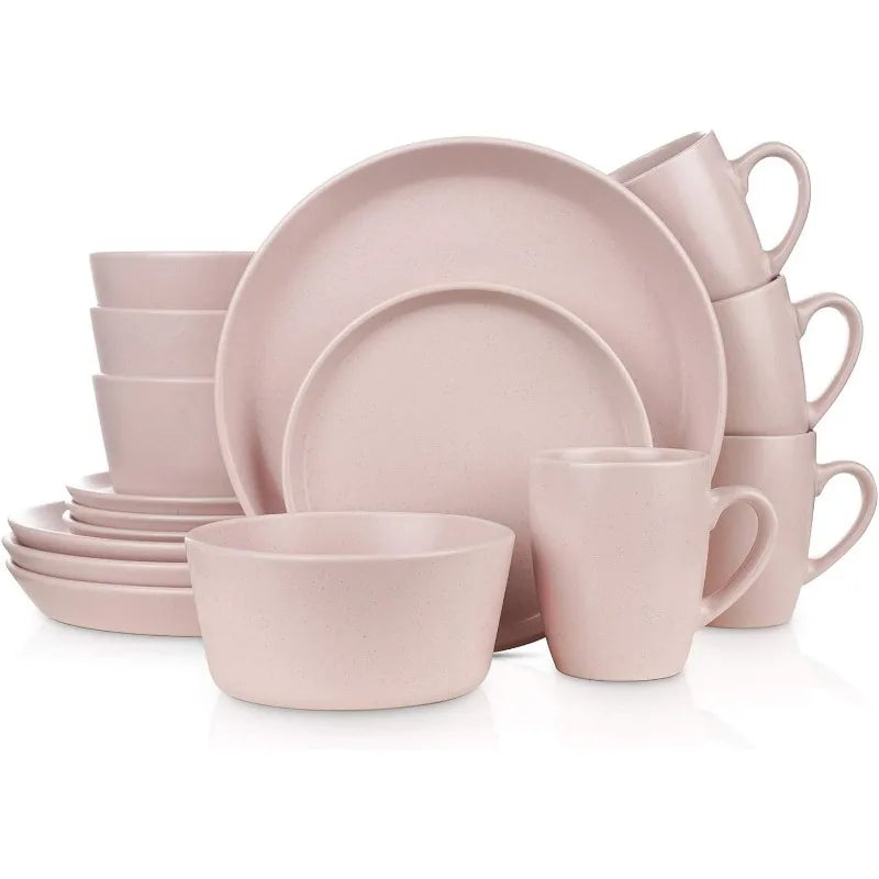 Albie Stoneware 16-Piece Dinnerware Set for 4 in Blue Black