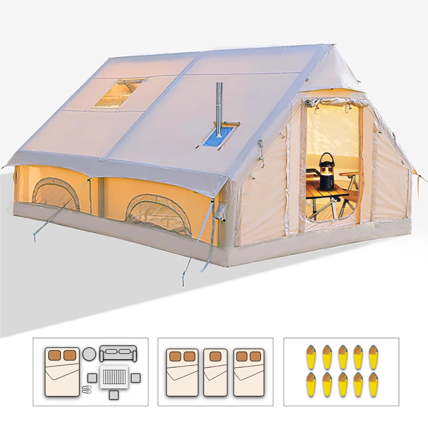 Inflatable Tents With Hand Pump, Easy Setup Portable Tent