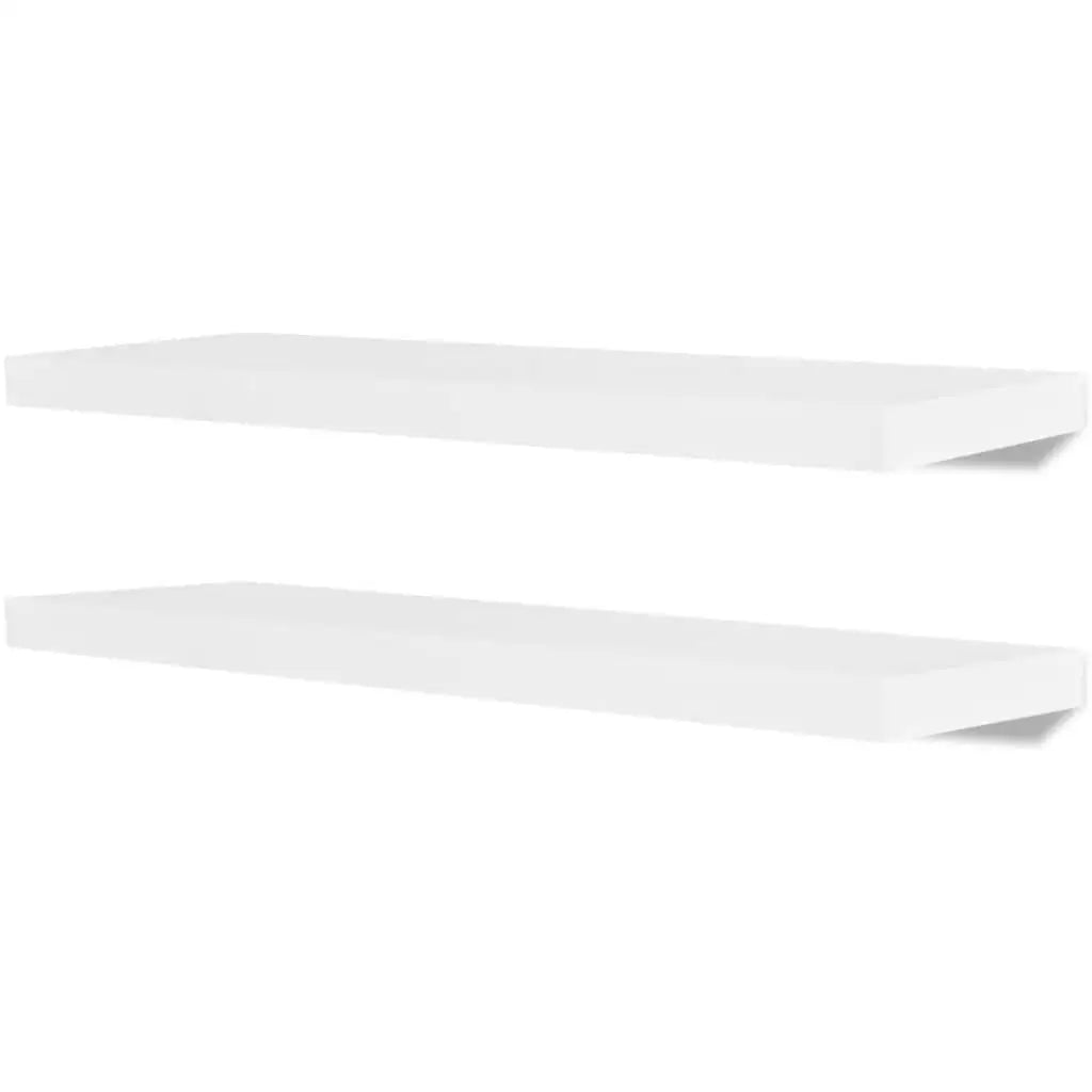 2 White MDF Floating Shelves for Wall Stylish Storage Solution