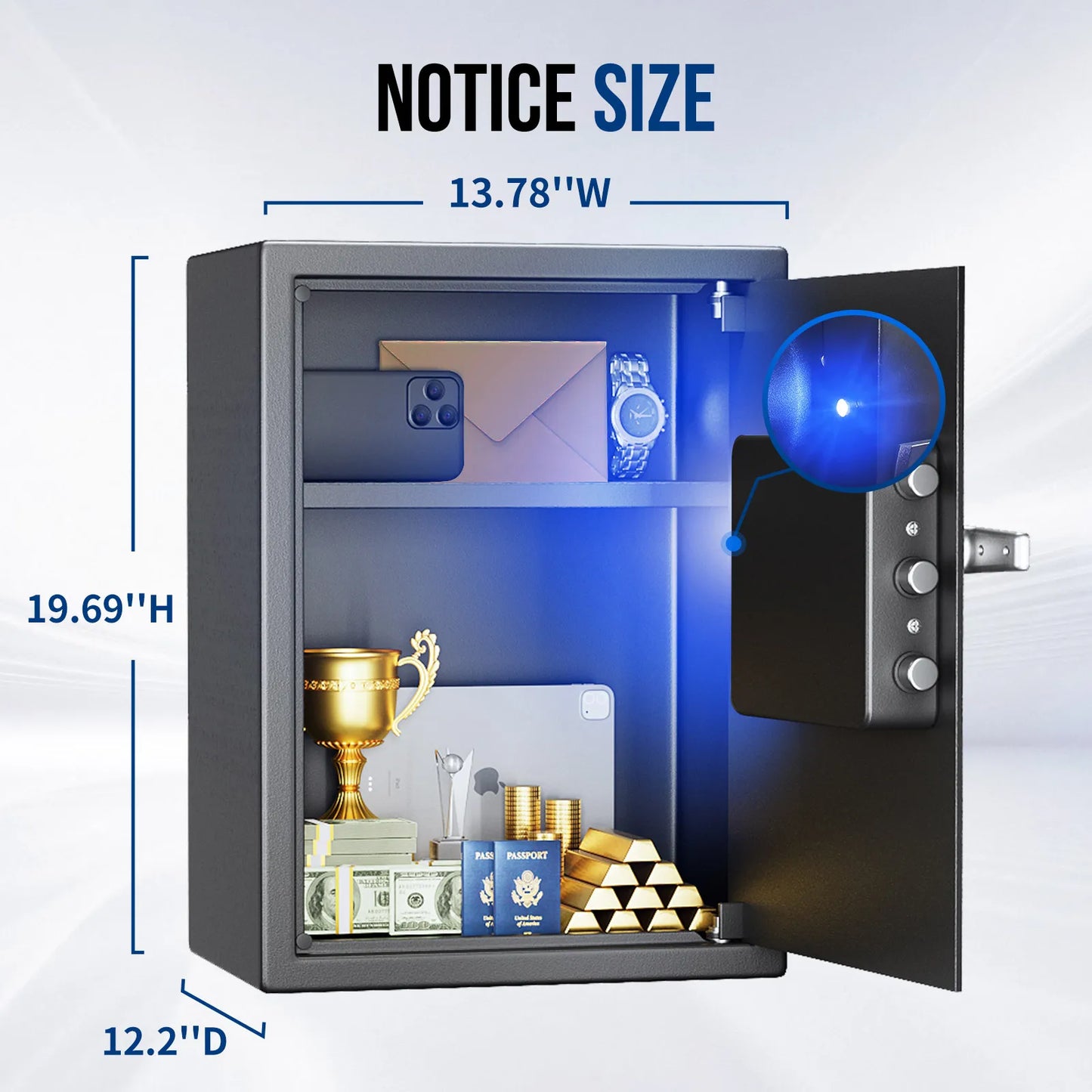 SF0605 19.69 Inch Fingerprint Locks Safe Large Capacity Deposit Box