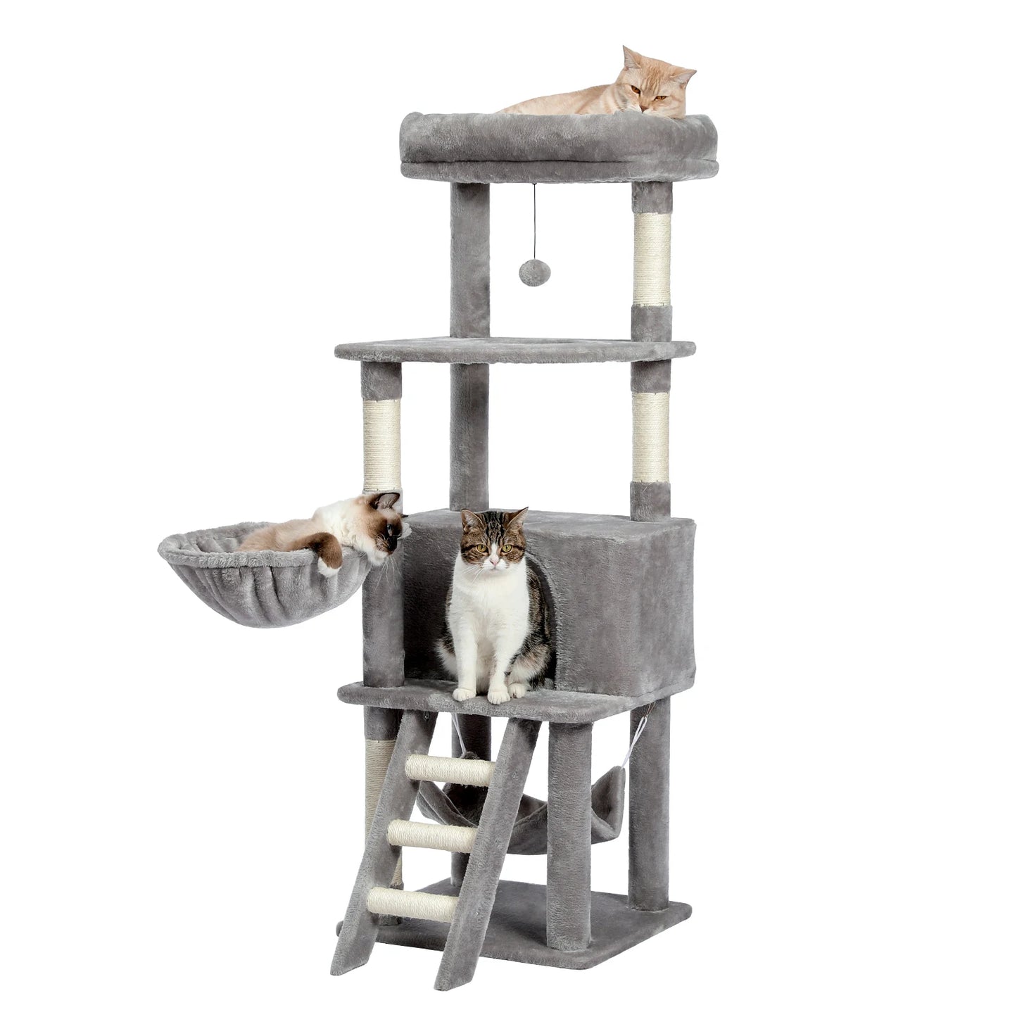 Cat Tree Scratching Post Climbing Tree w Hammock Bed XLg Perch w Ball