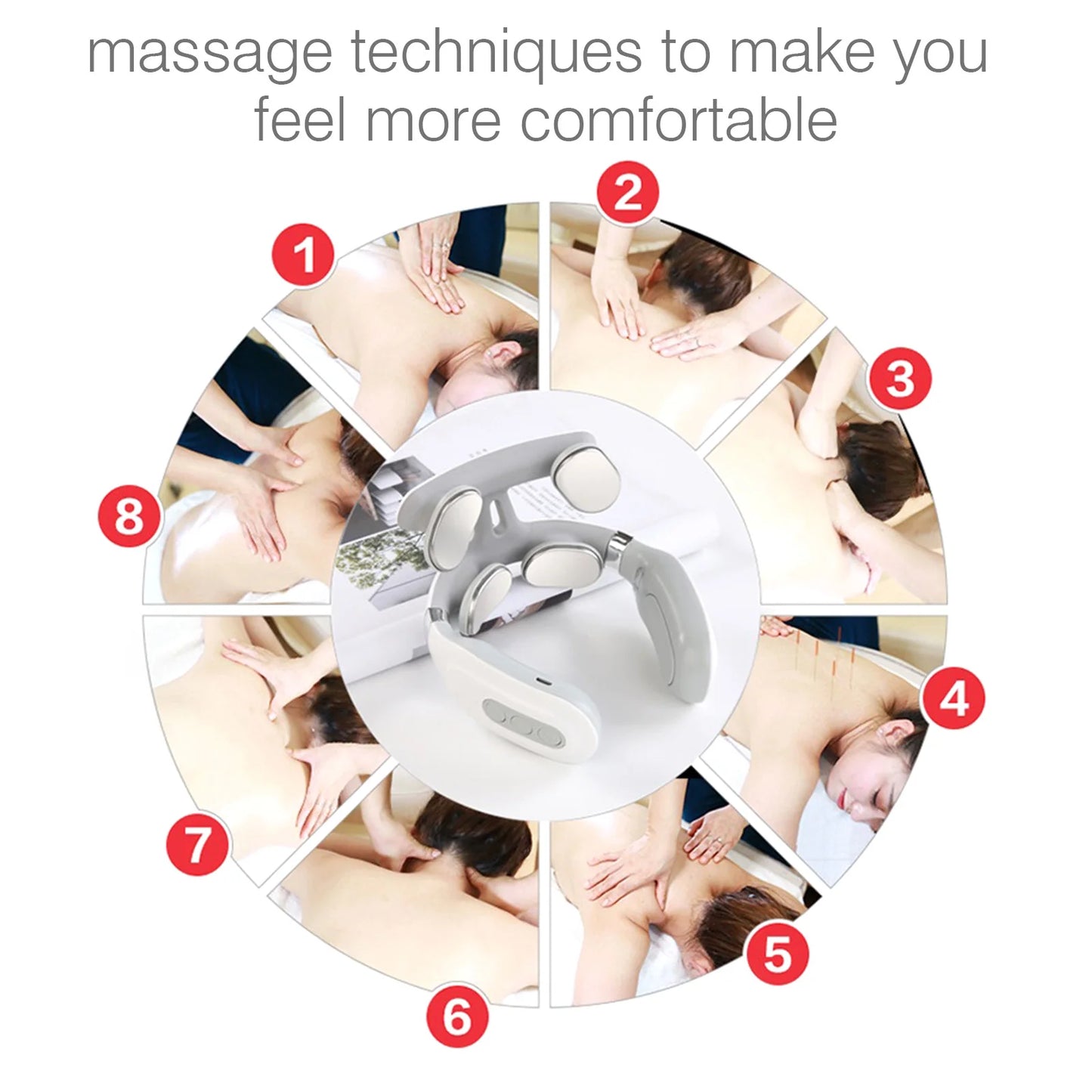 Electric Massager for Neck Shoulder Pain Relief USB 4 Heads