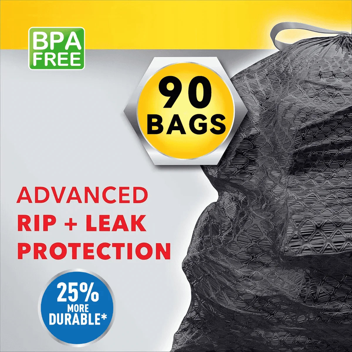 Xtratuff Extra Large Kitchen Drawstring Trash Bags 30Gal