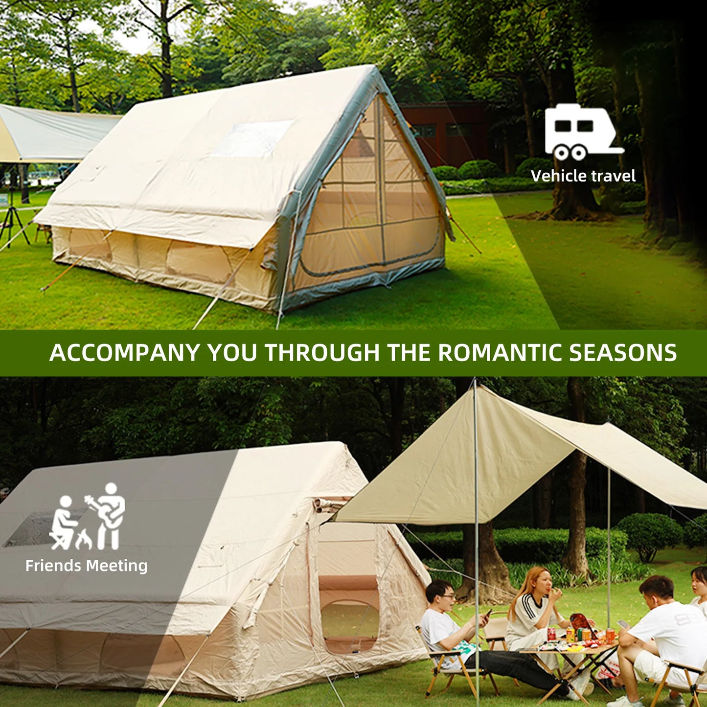 Inflatable Tents With Hand Pump, Easy Setup Portable Tent