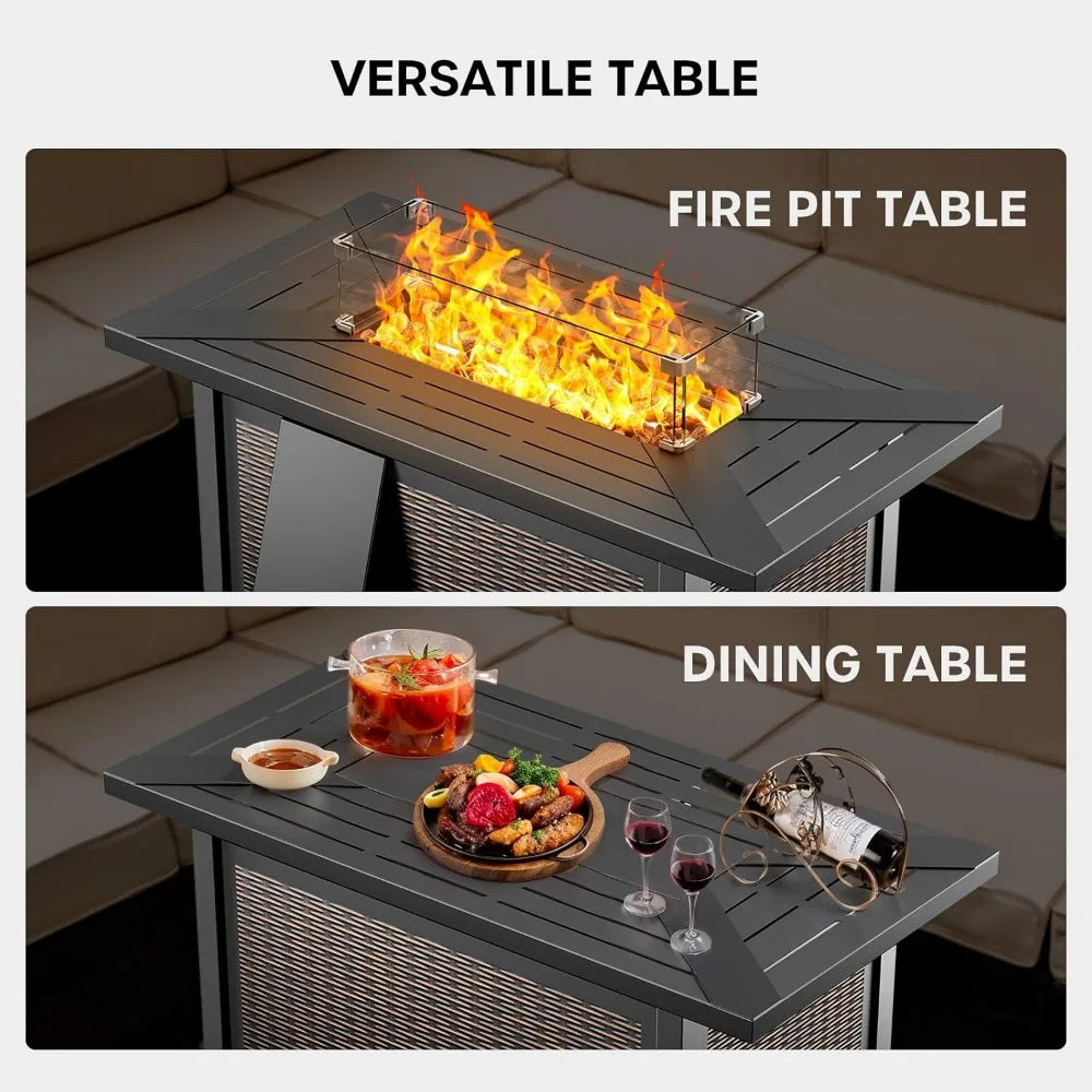 Outdoor Fire Table 43in Fire Pit Table 50000 BTU Propane