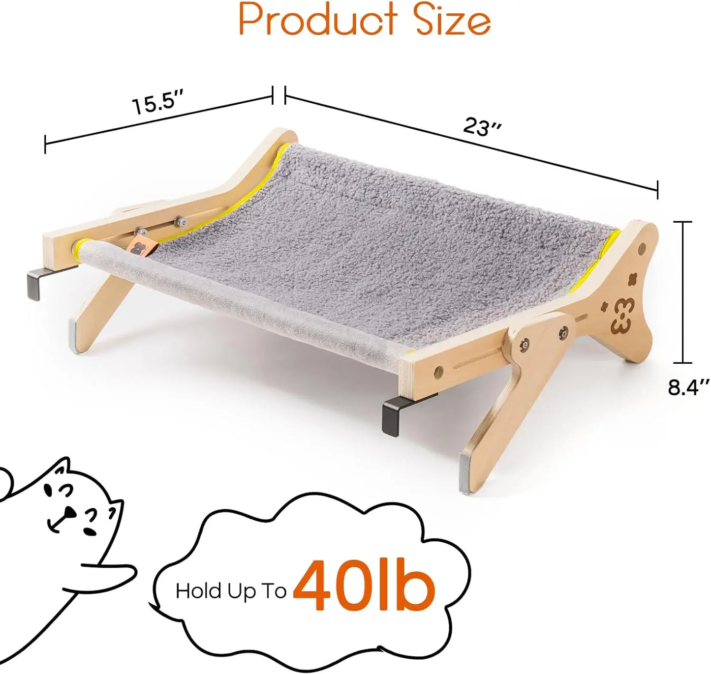 Window Perch Hammock Seat 2 in 1 Beige Cream Grey Pink Adjustable for Indoor Cats