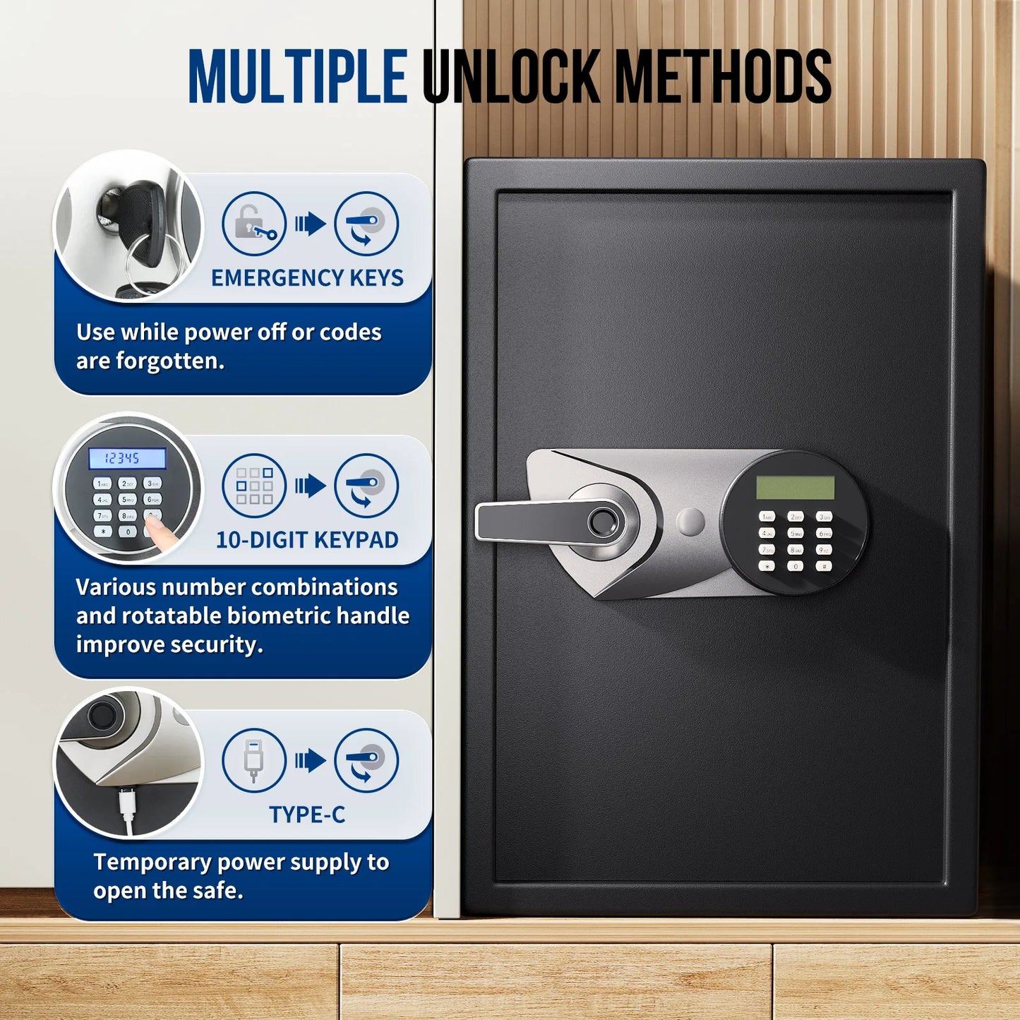 SF0605 19.69 Inch Fingerprint Locks Safe Large Capacity Deposit Box