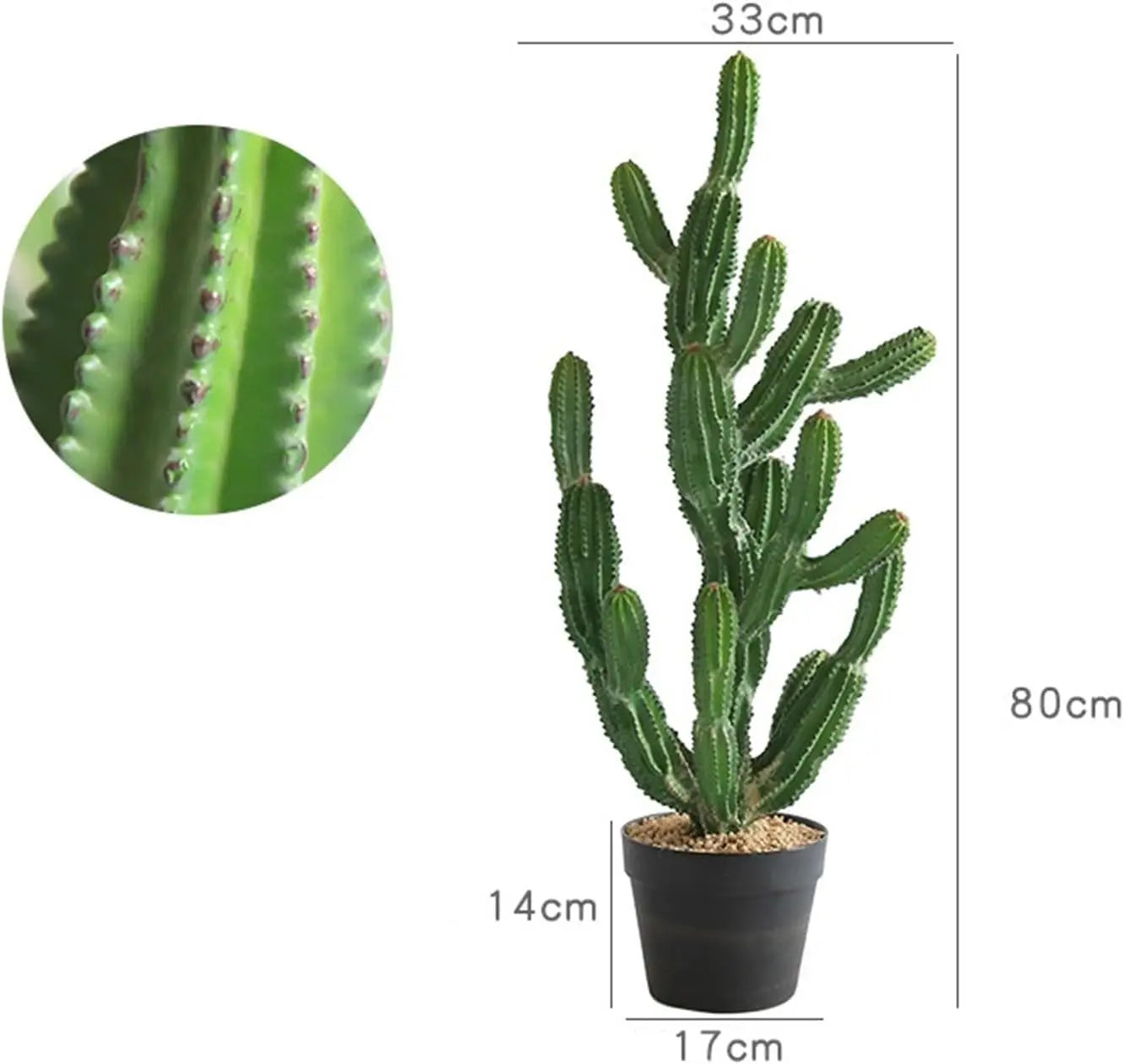 32 Inch Artificial Cactus Plant with Planter Faux Cacti Pot
