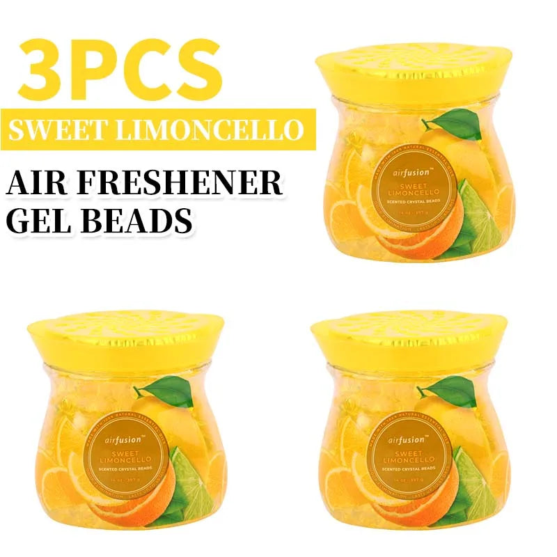Odor Eliminator Gel Crystal Bead Gel for Home Bathrooms Cars Boats 14 Oz 3 Pcs