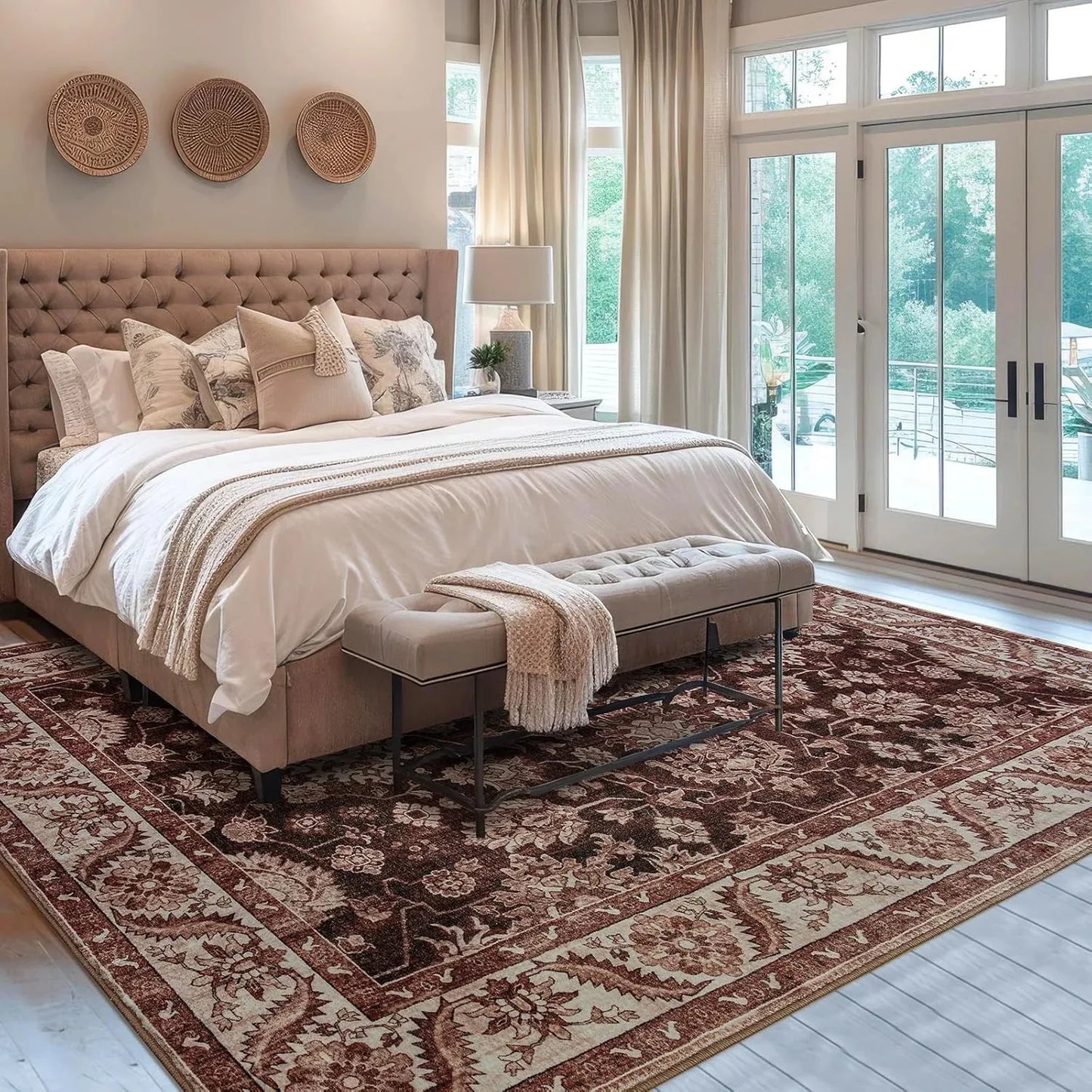 Faux Cashmere Vintage Soft Accent Area Rugs Machine Washable
