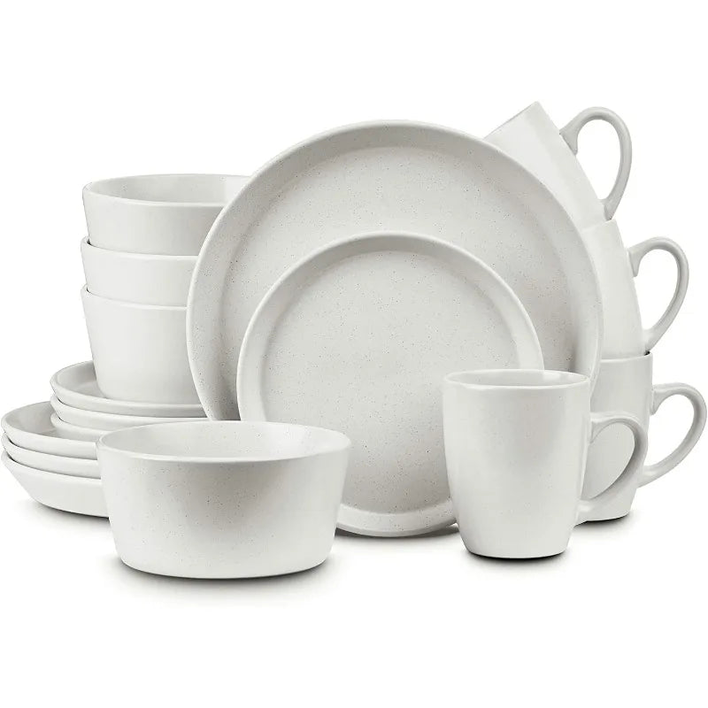 Albie Stoneware 16-Piece Dinnerware Set for 4 in Blue Black