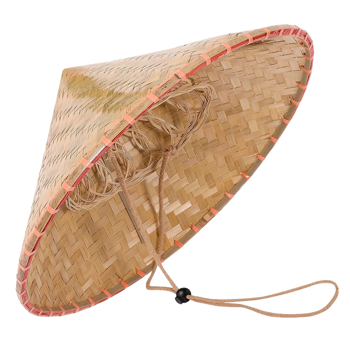 Boho Ethnic Handmade Bamboo Straw Hat, Crochet Weave