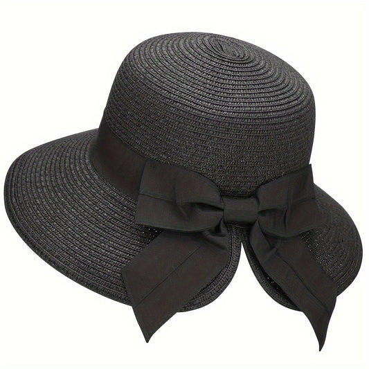 Foldable Summer Sun Hat for Women, Beach Straw Bucket Floppy Women's Sun Hats