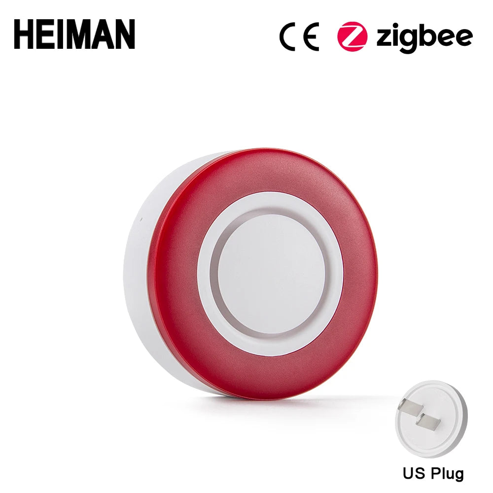 HEIMAN Zigbee 3.0 Smart Strobe Flash Siren US Plug 95db