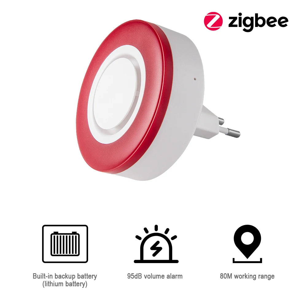 HEIMAN Zigbee 3.0 Smart Strobe Flash Siren US Plug 95db