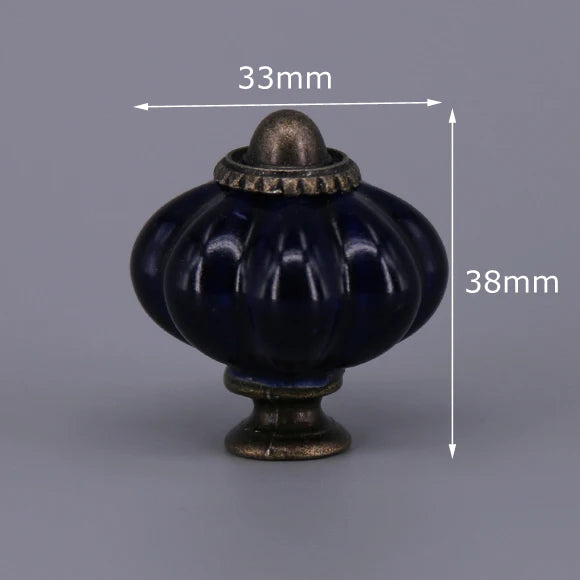 1PC Children Room Drawer Dresser Handles Blue Ceramic Knob