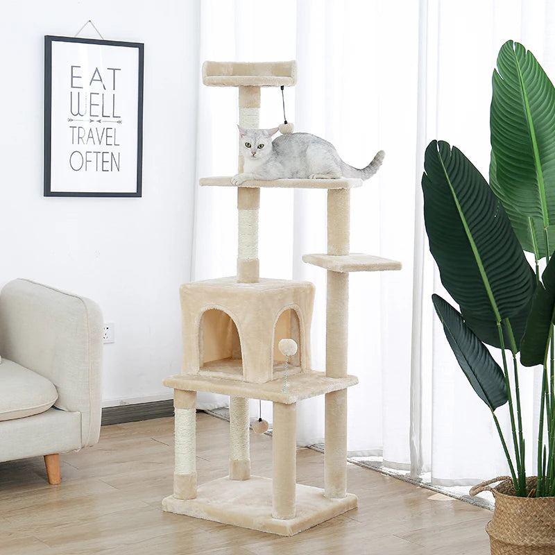 Multi-Level Stairs for Dog Cat Tree Condo Sisal Scratching Posts Bed