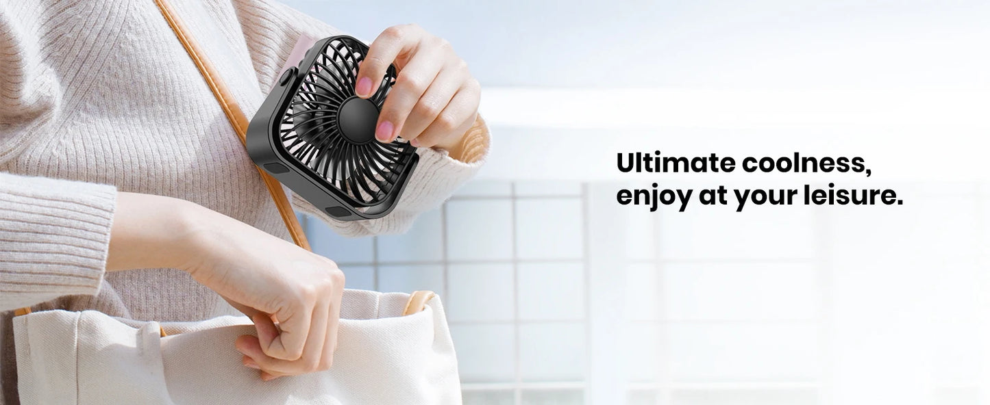 USB Pack of 2 Mini Table Fans Quiet & Strong Airflow