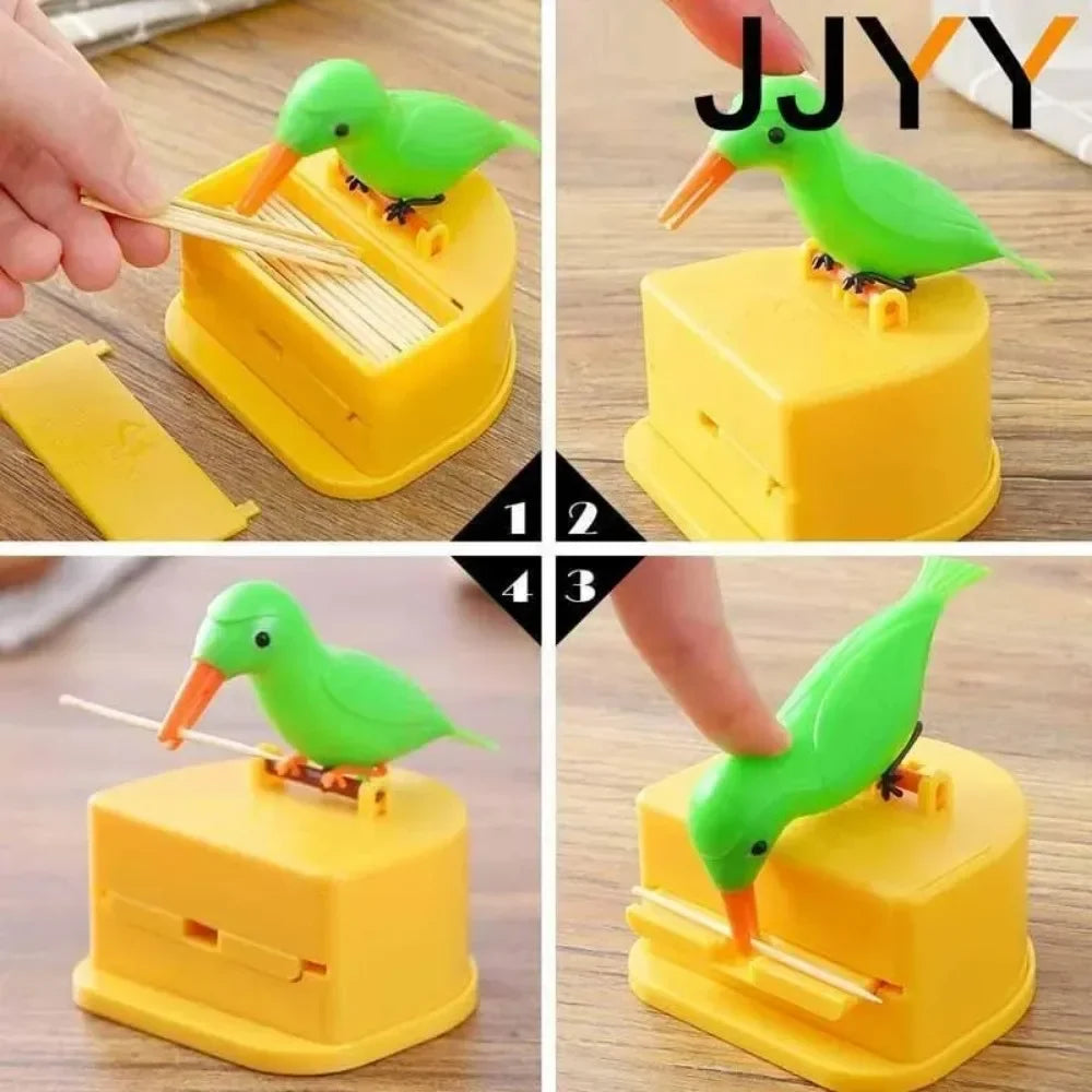 Creative Bird-shaped Toothpick Storage Box Automatic Dispenser