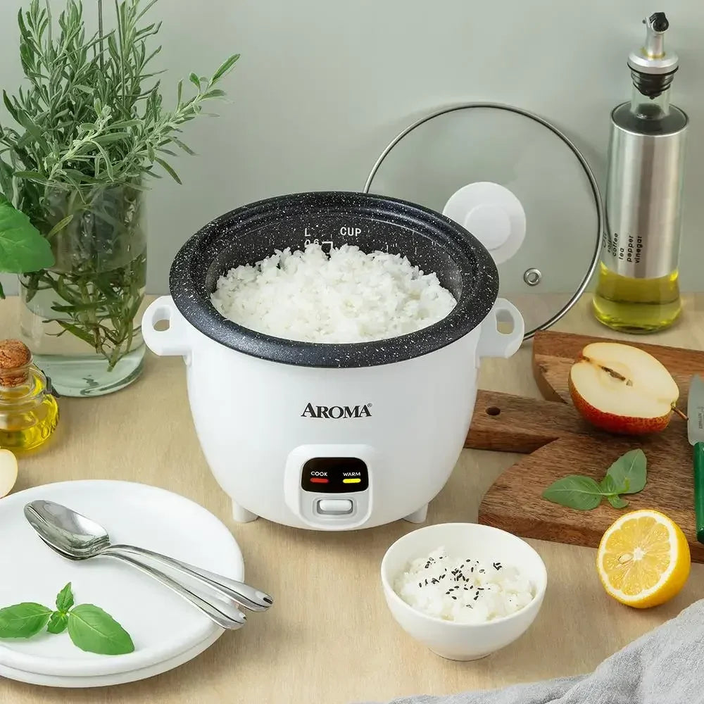 6-Cup Rice/Grain Cooker Bonded Granite® Pot One-Touch Design
