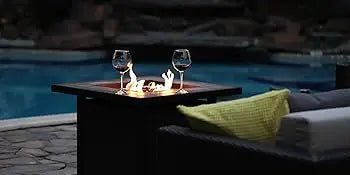 30 Inch Propane Gas Pit Table With Fire-resistant Glass, 50000 BTU