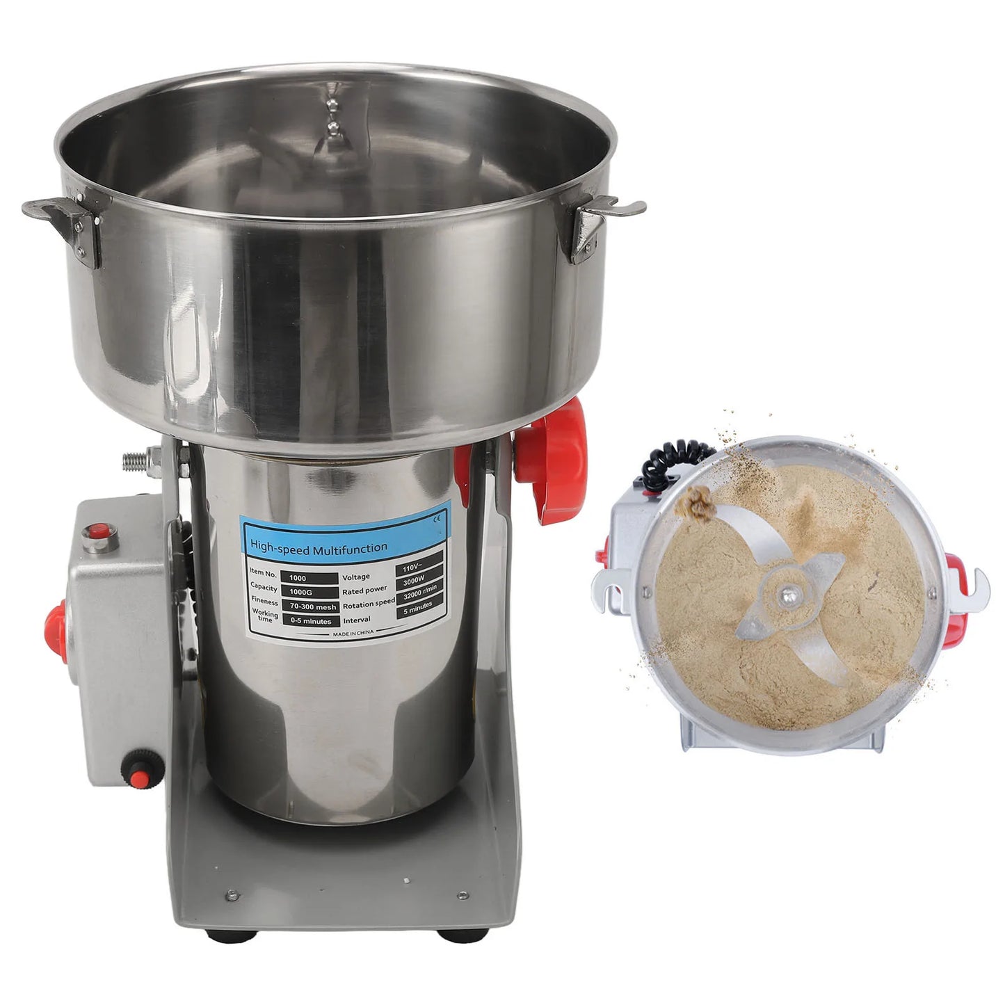 1000g Electric High Speed Grain Mill Grinder for Spices