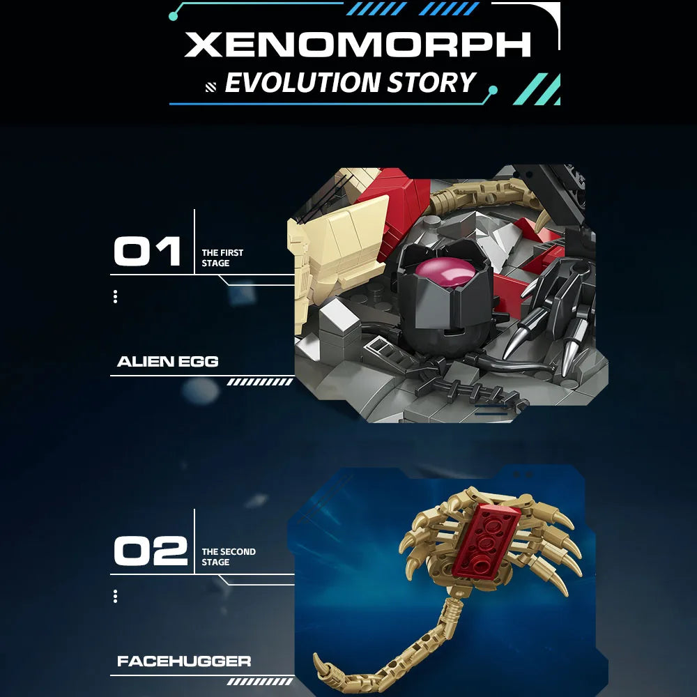 In Stock Battle Robot Alien Building Block Xenomorph Toy 882pcs