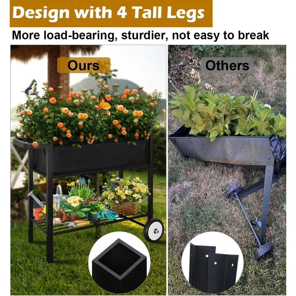 Outdoor Raised Planter Bed Box with Legs for Gardening