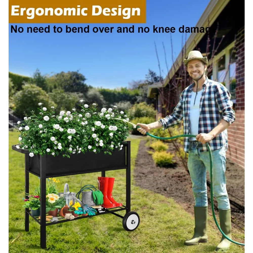 Outdoor Raised Planter Bed Box with Legs for Gardening
