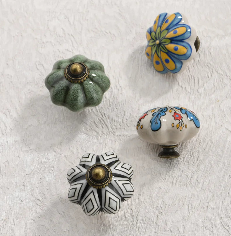Ceramic Drawer Handle Single Hole Small Circular Colored Handle