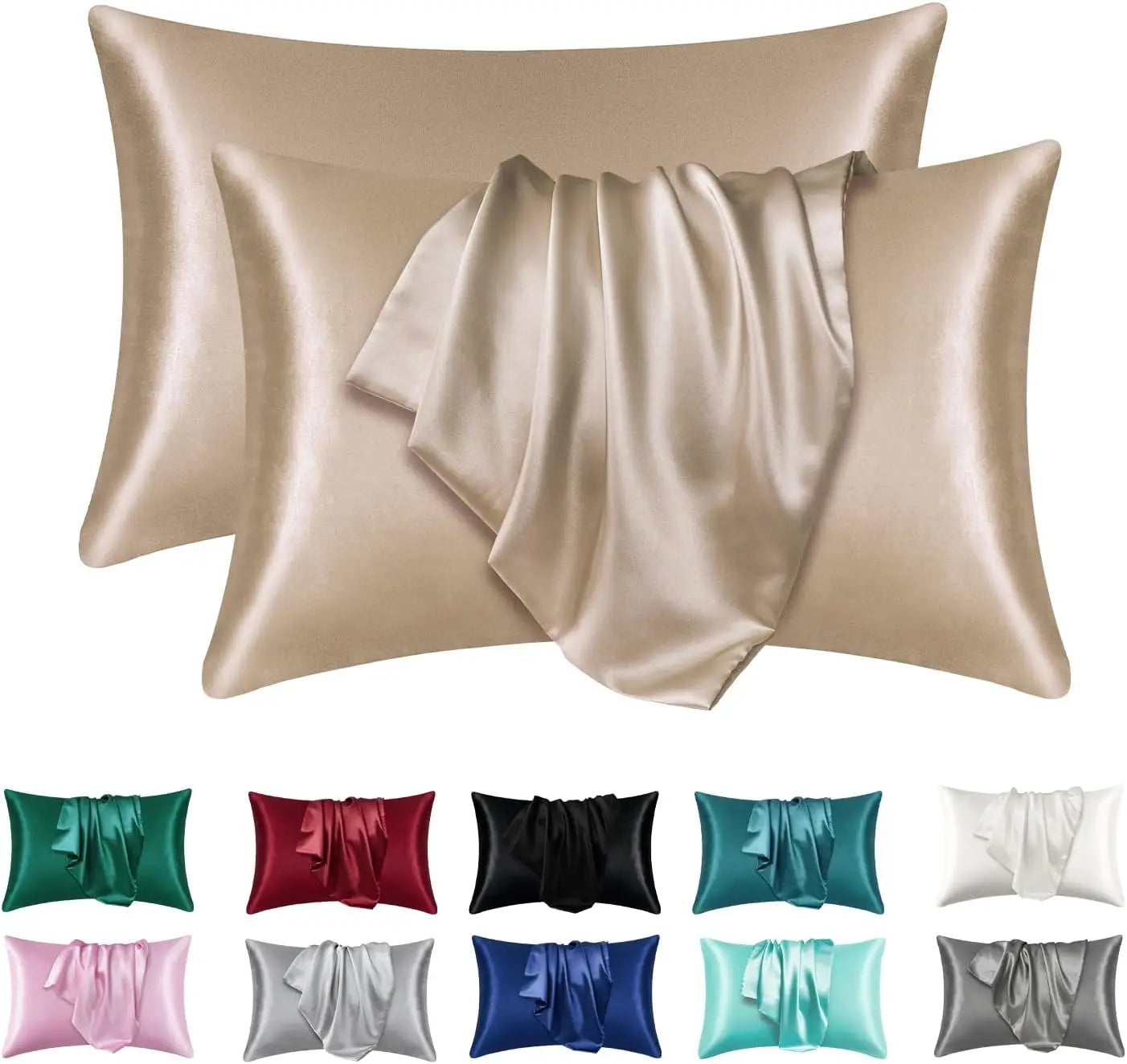 2pcs Satin Silk Pillowcase for Hair and Skin, Super Soft
