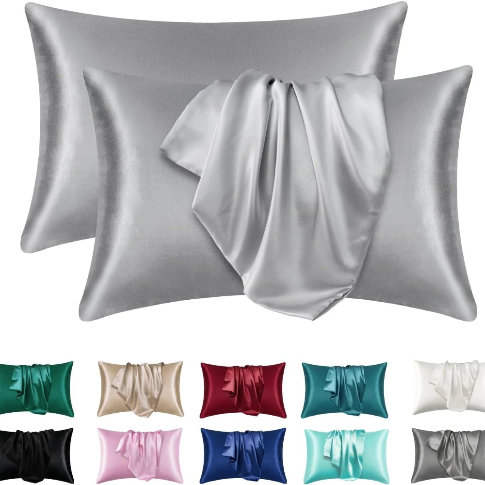 2pcs Satin Silk Pillowcase for Hair and Skin, Super Soft