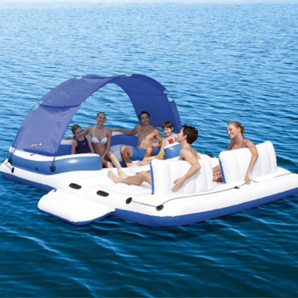 Hydro-Force Tropical Breeze 6 Person Inflatable Party Island Water Float Lounger