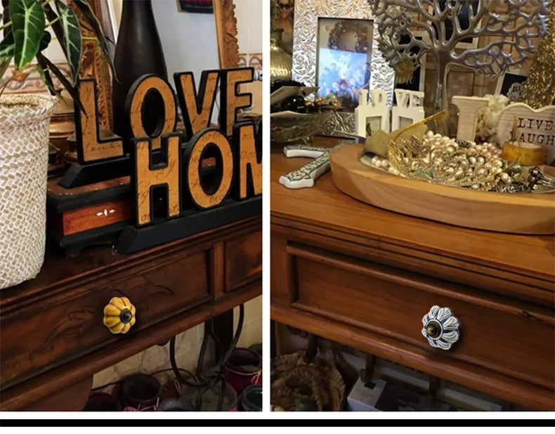 Ceramic Drawer Handle Single Hole Small Circular Colored Handle