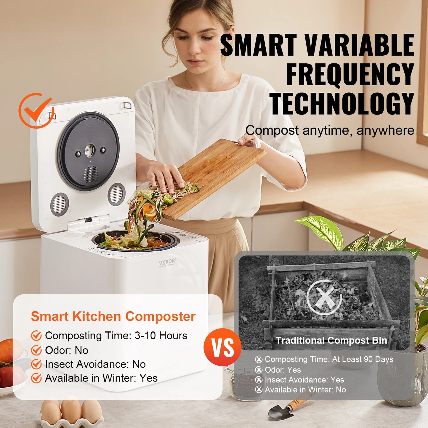 VEVOR 5 L Electric Composter Food Recycler For Natural Fertilizer