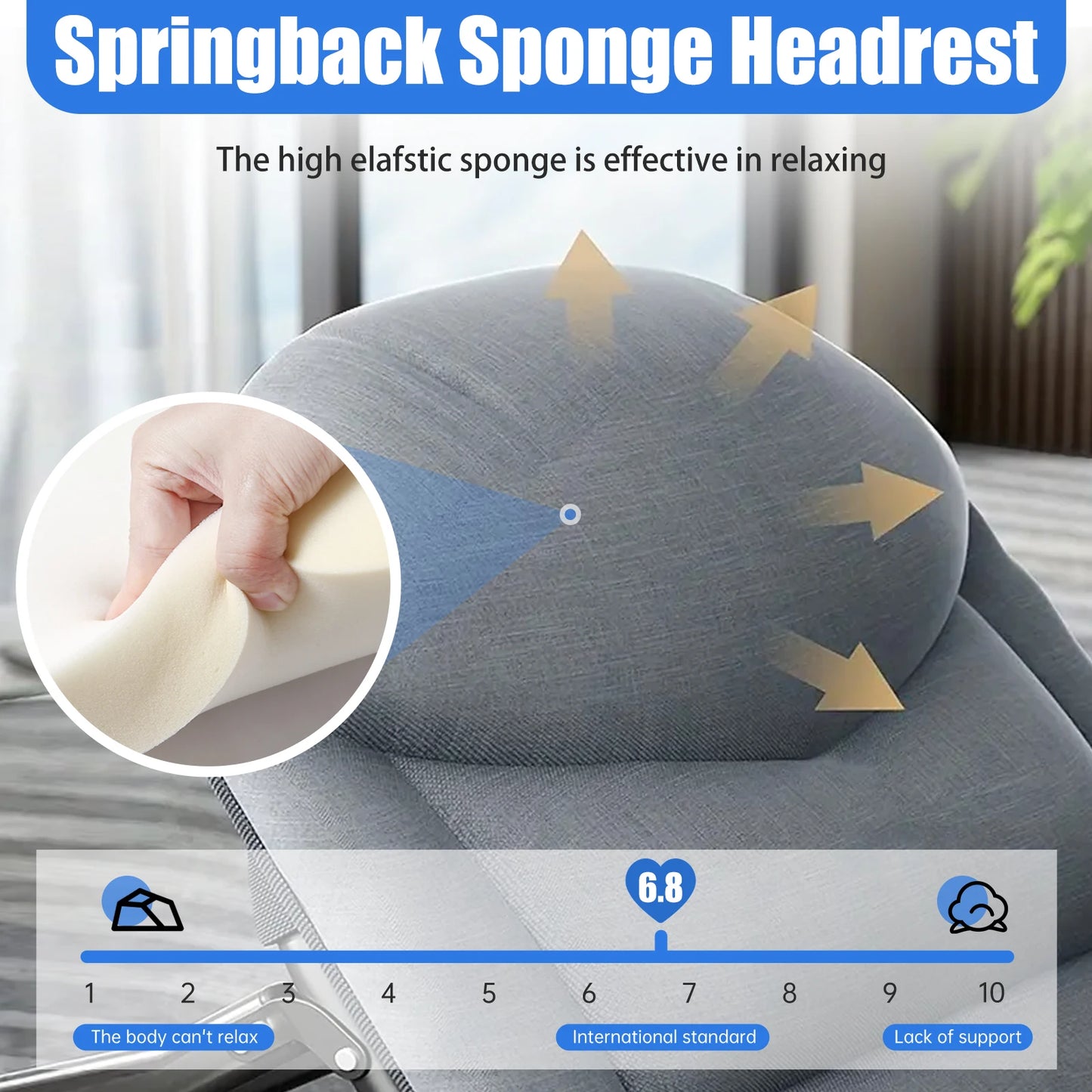 American Folding Bed Single Sofa Bed Nap Lounge Chair Sunbathing