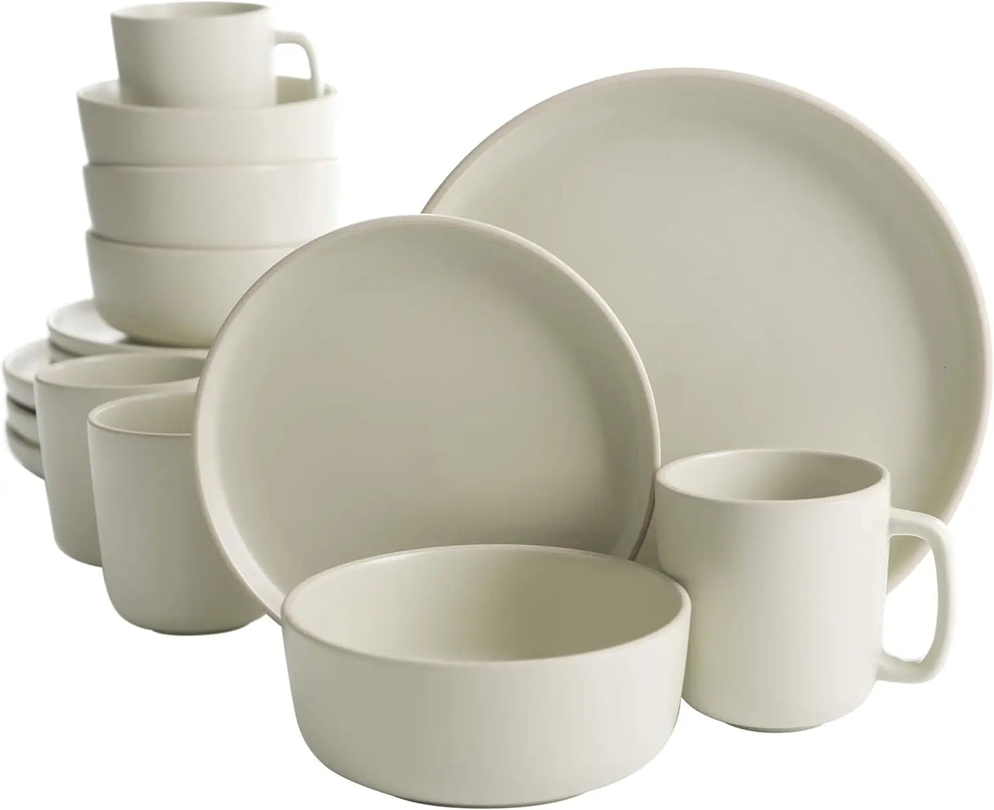 Zuma Stoneware Dinnerware Set - Matte Black for Four