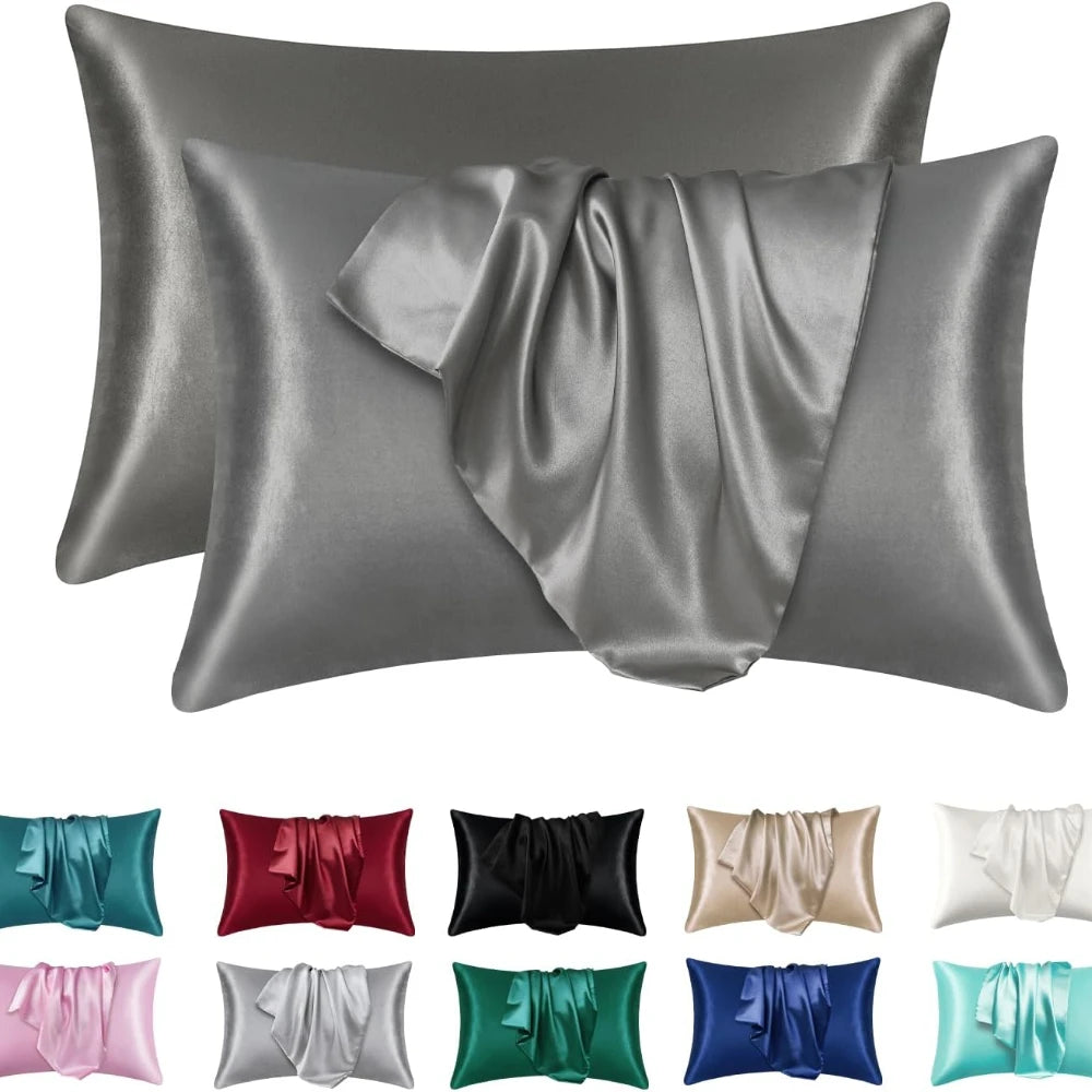2pcs Satin Silk Pillowcase for Hair and Skin, Super Soft