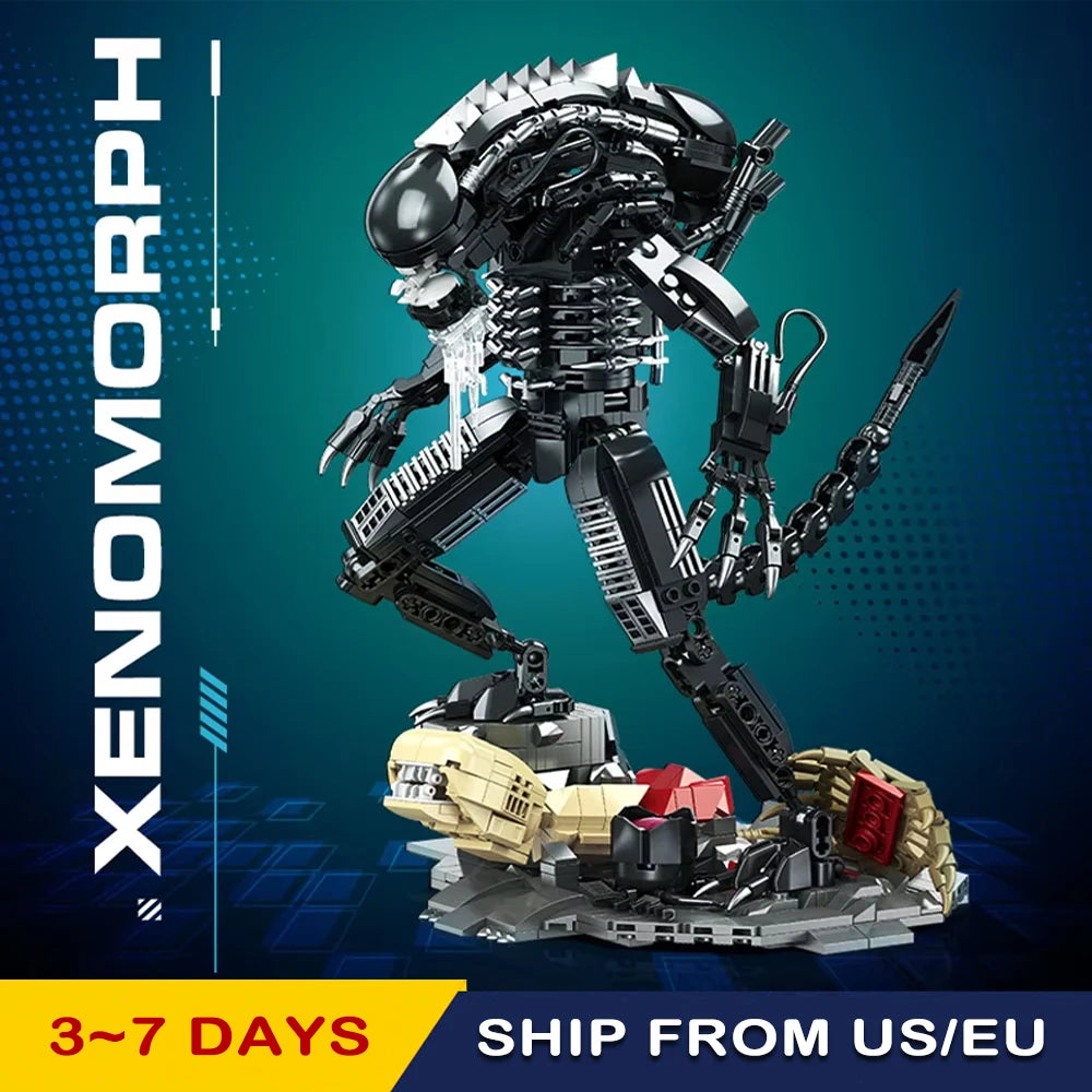In Stock Battle Robot Alien Building Block Xenomorph Toy 882pcs