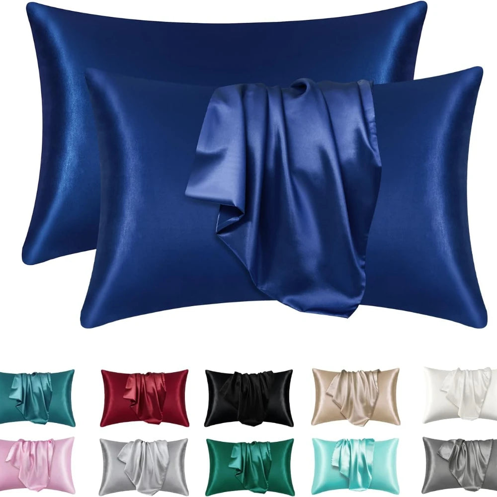 2pcs Satin Silk Pillowcase for Hair and Skin, Super Soft