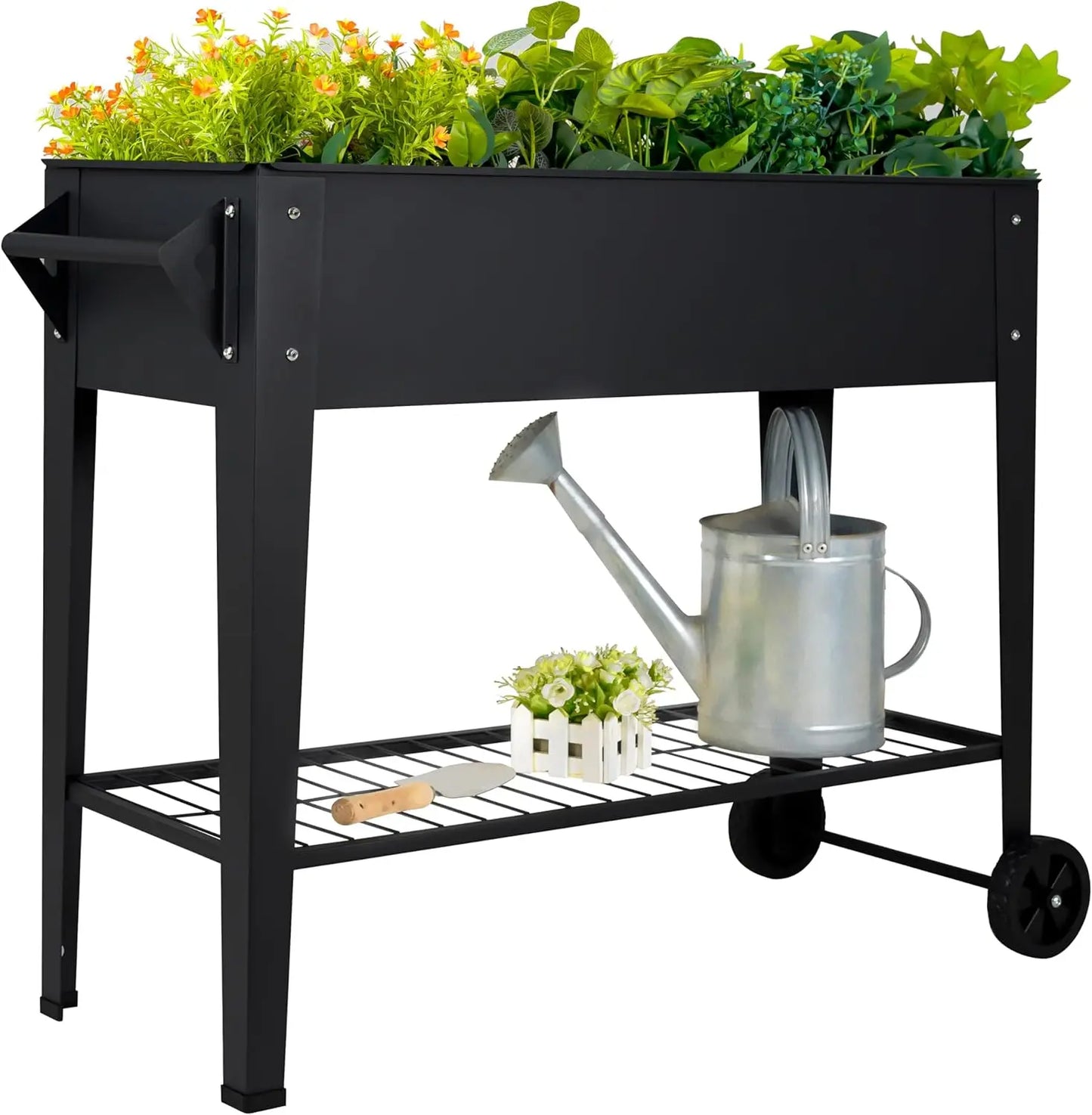 Raised Garden Bed with Wheels Anti-Rust Steel Planter Box