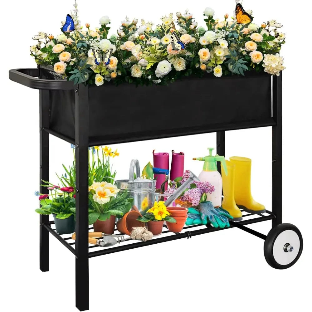 Outdoor Raised Planter Bed Box with Legs for Gardening